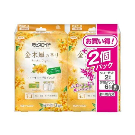 ミセスロイド クローゼット洋服ダンス用 1年防虫 金木犀の香り 3個入×2パック 【ミセスロイド】 防虫剤