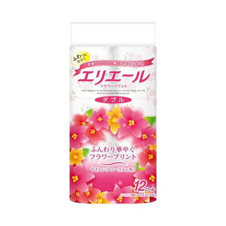 エリエール トイレットティシュー フラワープリント ダブル 12ロール 【エリエール】 トイレットペーパー