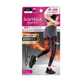 スリムウォーク ビューアクティ 燃焼シェイプレギンス スポーツ用 ブラック M-L 1足入 【スリムウォーク】 着圧スパッツ・レギンス