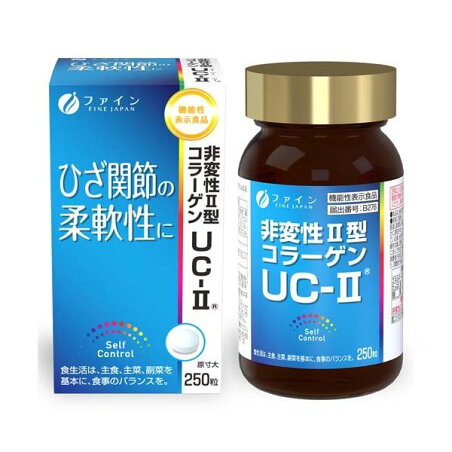 機能性表示食品 非変性活性II型コラーゲンUC-II 250mg*250粒 【ファイン】 グルコサミン・コンドロイチン