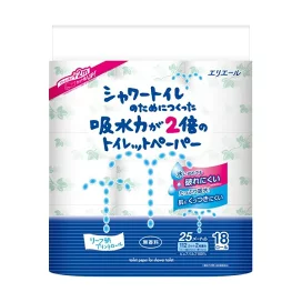 エリエール シャワートイレのためにつくった吸水力2倍のトイレットペーパー リーフ柄 18ロール 【エリエール】 トイレットペーパー