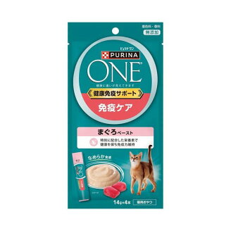 ピュリナワンキャット おやつ 健康免疫サポート 免疫ケア まぐろペースト 14g×4本入 ...