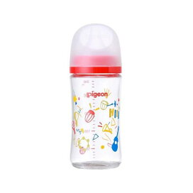 ピジョン 母乳実感 哺乳びん 耐熱 ガラス Music 240ml 1個 【母乳実感】 授乳用品