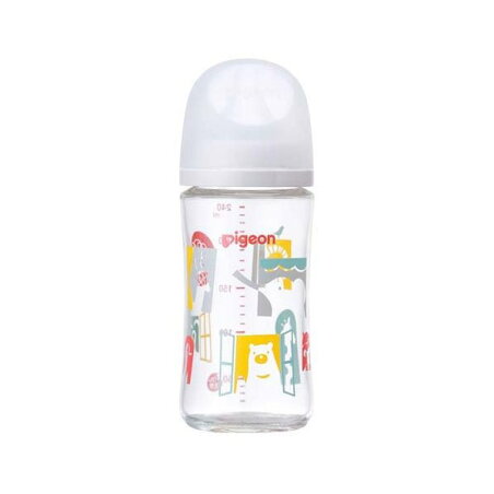 ピジョン 母乳実感 哺乳びん 耐熱ガラス Zoo 240ml 1個 【母乳実感】 授乳用品