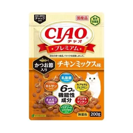 CIAO プレミアム かつお節入り チキンミックス味 200g 【チャオシリーズ(CIAO)】 プレミアム・キャットフード