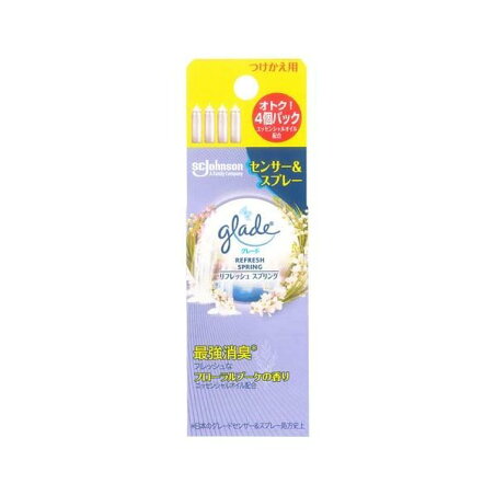 グレード 消臭センサー＆スプレー 芳香剤 付け替え 18ml*4本入 【グレード(Glade)】 消臭・芳香剤 / リフレッシュスプリング / ロマンティックフローラル