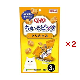 チャオ ちゅ〜るビッツ とりささみ 12g*3個入×2セット 【ちゅ〜る】 猫用おやつ
