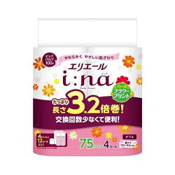 エリエール i：na(イーナ) トイレット ダブル 3.2倍巻 プリント 4ロール入 【エリエー...
