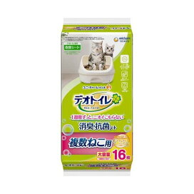 デオトイレ 複数ねこ用 消臭・抗菌シート ナチュラルソープ 香り 16枚入 【デオトイレ取替シート】 猫用トイレ用品(トイレタリー)