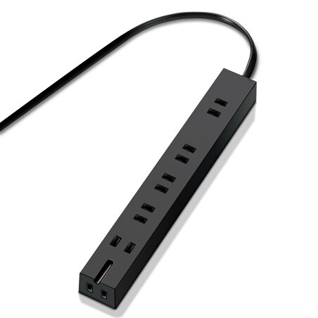 エレコム 電源タップ マグネット 強力 6個口(内3ピン1) 2m ブラック T-KM01-2620BK