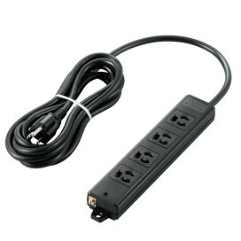 エレコム 電源タップ 抜け止め コンセント 4個口 3Pプラグ マグネット付き 3m ブラック T-WRM3430LGB/RS