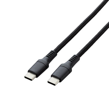 エレコム Type-C to Type-C ケーブル USB PD対応 100W 高耐久 ナイロンメッシュ 【iPhone 16 シリーズ 対応検証済】 2m ブラック MPA-CC5PS20BK
