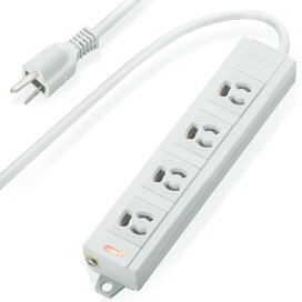 エレコム 電源タップ マグネット付 抜け止めコンセント 壁取付用固定フック付 3P-2P変換アダプタ付 4個口 3m グレー T-ECOH3430NM