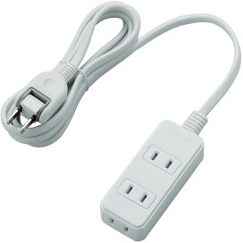 エレコム 電源タップ 雷ガード スイングプラグ ほこりシャッター付 3個口 2m ホワイト T-KST02-22320WH