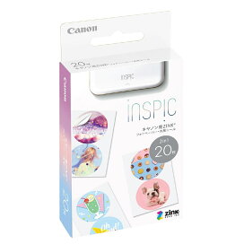Canon キヤノン iNSPiC用 用紙 ZINK フォトペーパー･丸形シール 20枚入り（ZP-2030-2C-20）