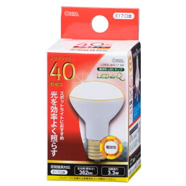 オーム電機 LED電球 レフ E17 3W 電球色 LDR3L-W-E17 A9