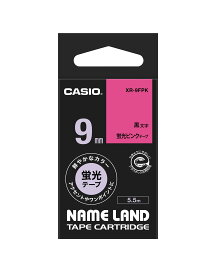 CASIO カシオ NAME LAND（ネームランド）テープ ５．５ｍ蛍光色テープ  XR-9FPK
