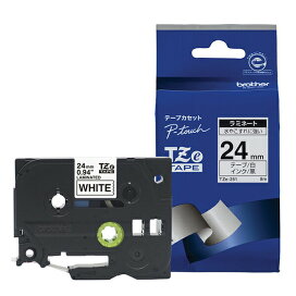 【ブラザー純正】ピータッチ ラミネートテープ TZe-251 幅24mm (黒文字/白)ブラザー brother