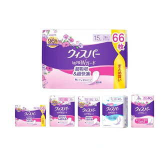ウィスパー 1枚2役Wガード 吸水ケア 女性用 【whisper】 3cc / 3cc 無香料 / 10cc / 1...