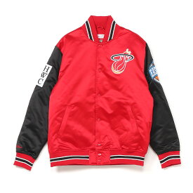 ミッチェル&ネス NBA PRIMETIME HEAVYWEIGHT SATIN JACKET VINTAGE LOGO HEAT