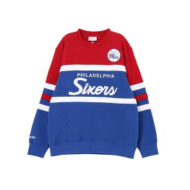 ミッチェル＆ネス NBA HEAD COACH FLEECE CREW VINTAGE LOGO フィラデルフィア セブンティシクサーズ Philadelphia 76ERS