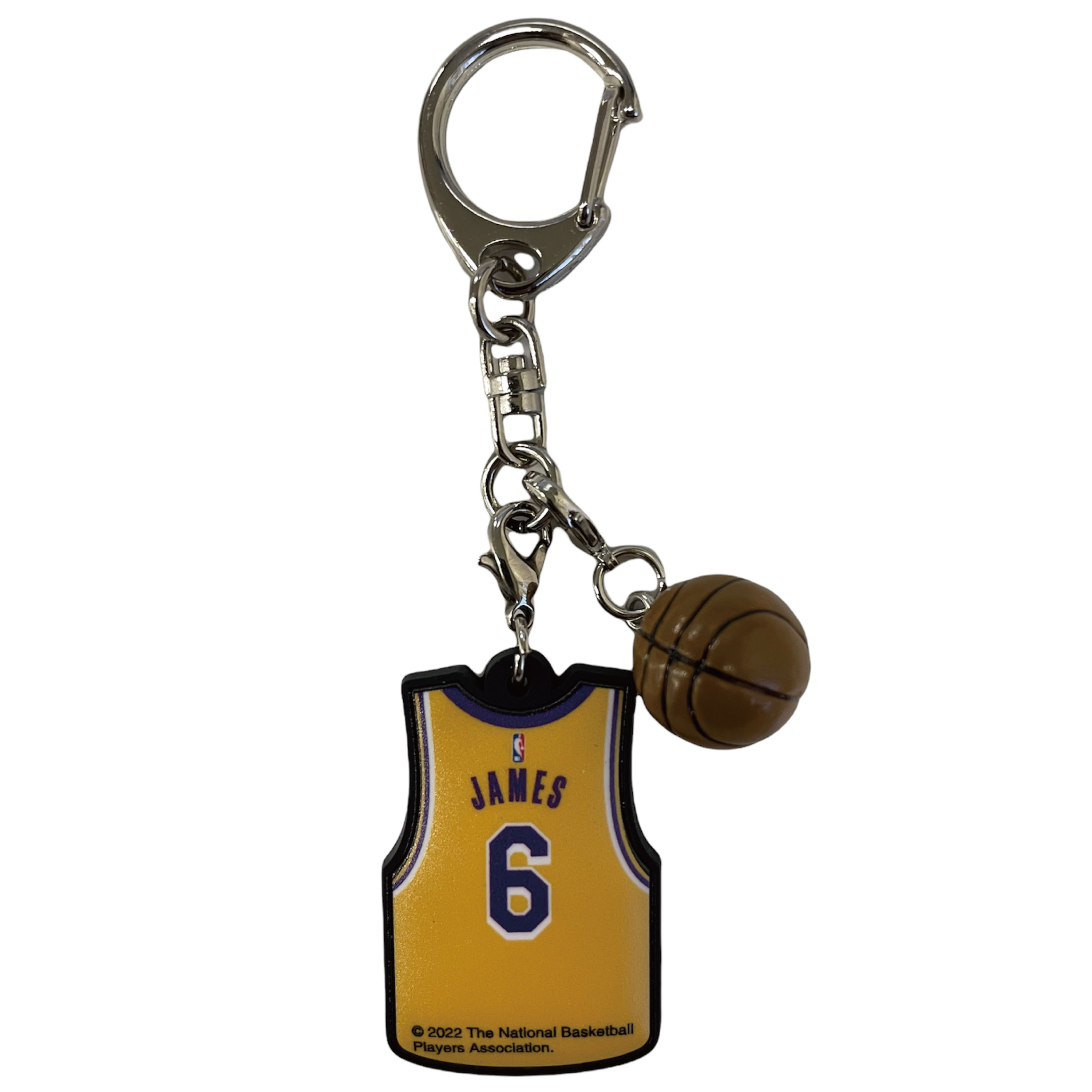 【NBA ロサンゼルス・レイカーズ レブロン・ジェームズ #6 ユニホーム型ラバーキーホルダー Los Angeles Lakers  LeBron James ネームナンバー 楽天スポーツゾーン