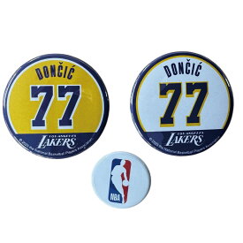 NBA 缶バッジ（3個セット） ロサンゼルス レイカーズ Los Angeles Lakers ルカ ドンチッチ Luka Doncic