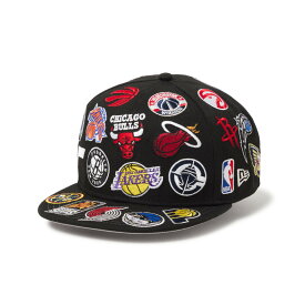 New Era ニューエラ 9FIFTY Team Logo Allover NBA ブラック 950 BLK メンズ ユニセックス 帽子 キャップ 25AW