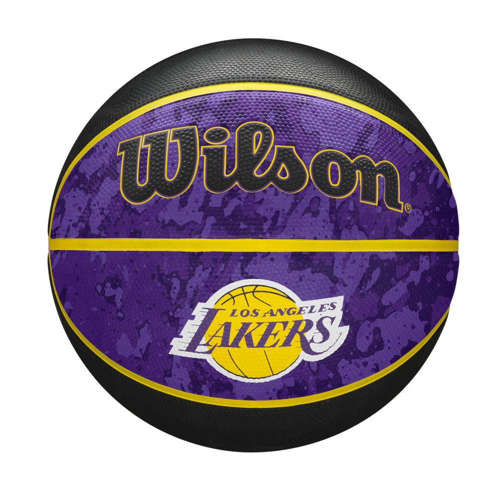 全品送料0円 屋外バスケにおすすめ NBA公式 Wilson チームタイダイ バスケットボール 7号 ロサンゼルス 屋外向けウィルソン Los レイカーズ ラバー Lakers Angeles 最大69%OFFクーポン