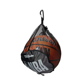 NBA公式 Wilson メッシュ製 ボール1個入れ用キャリーバッグ ブラック/ウィルソンボールバッグ ボールケース