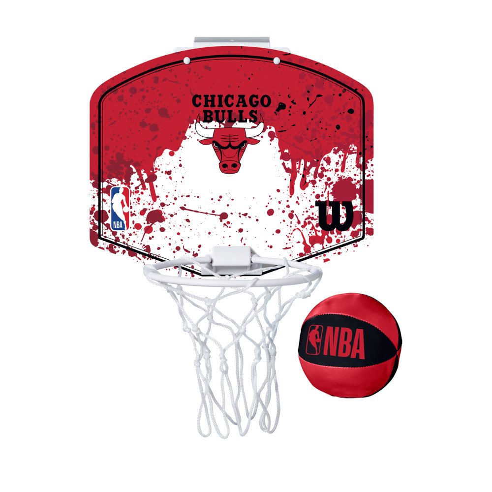 NBA公式 Wilson チーム ミニフープ シカゴ・ブルズ   Chicago Bullsウィルソンミニバスケットボールゴール 屋内 室内 インドア インテリア ファングッズ バスケ ゴール ギフト プレゼント
