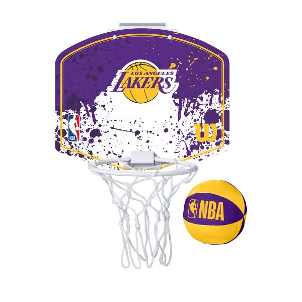 NBA公式 Wilson チーム ミニフープ ロサンゼルス・レイカーズ   Los Angeles Lakers ウィルソンミニバスケットボールゴール 屋内 室内 インドア インテリア ファングッズ バスケ ゴール ギフト プレゼント