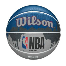 NBA公式 Wilson ドライブプロ バスケットボール 7号 / ラバー ドリップ柄ブルー×グレー 屋外向けウィルソン