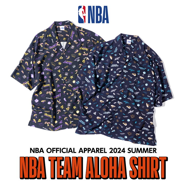 楽天市場】NBA チーム総柄アロハシャツ ロサンゼルス レイカーズ Los  