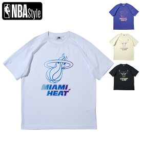 【NBA Style】Team BIG LOGO グラデーション Tシャツ Miami Heat Chicago Bulls マイアミ ヒート シカゴ ブルズ