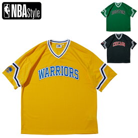 【NBA Style】TEAM LETTERING メッシュハーフTシャツ Boston Celtics Chicago Bulls Golden State Warriors