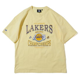 NBA Style LAL チャンピオンシップ アーチグラフィック ハーフTシャツ ロサンゼルス レイカーズ Los Angeles Lakers Tシャツ メンズ