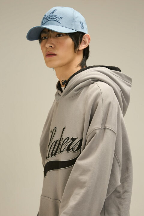 楽天市場】NBA Style LAL LETTERING LAYERED HOODED PULLOVER 