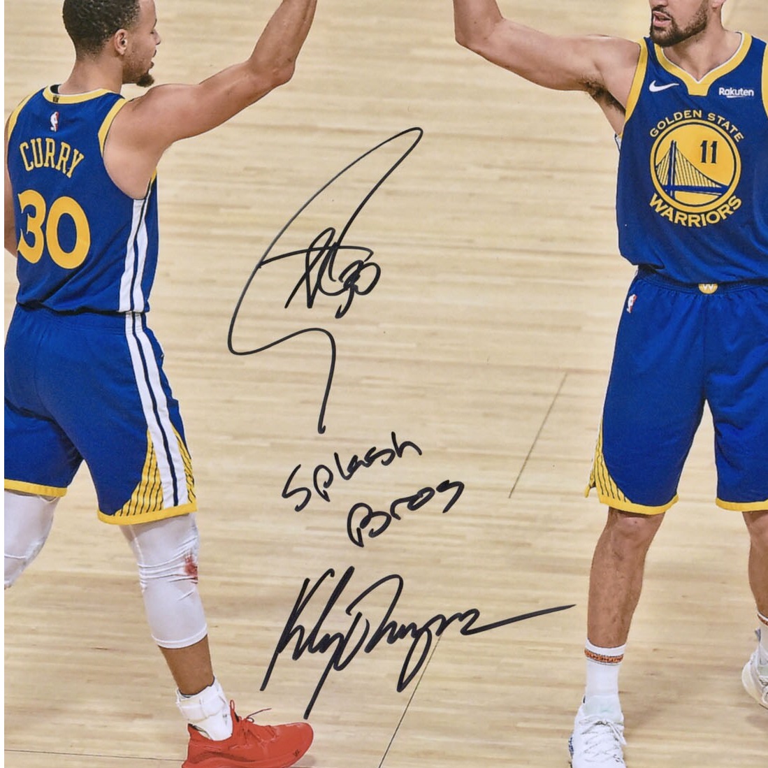 ステフィン・カリー クレイ・トンプソン 直筆サイン入り 16x20インチ フォトポスター NBA ゴールデンステート・ウォリアーズ 【フレームなし】  / Stephen Curry, Klay Thompson Golden State Warriors Autographed 16x 20 