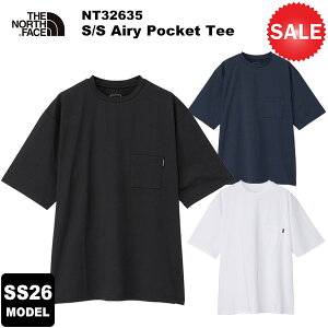 ��THE NORTH FACE(�m�[�X�t�F�C�X) �y2026�t�ă��f���zS/S Airy Pocket Tee(�V���[�g�X���[�u�G�A���[�|�P�b�g�e�B�[) NT32635