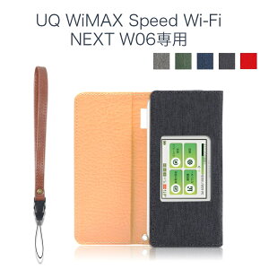 【楽天ランキング1位】UQ W06 Speed Wi-Fi NEXT モバイルルーター ケース キャンバス素材 保護 フィルム 付 wimax