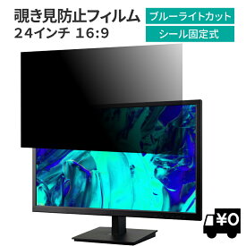 LOE(ロエ) 汎用 24インチ 16:9 PCモニター用 覗き見防止 保護フィルム プライバシー フィルター ブルーライトカット 光沢/非光沢 両面対応 反射防止 帯電防止 のぞき見防止フィルター