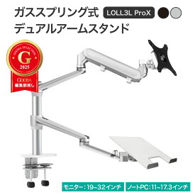 LOE(ロエ) デュアル ノートPC & モニターアーム スタンド デスクマウント LOLL3L ProX