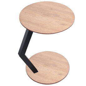 LOE(ロエ) サイドテーブル おしゃれ ミニテーブル 木製 かわいい ナイトテーブル 北欧 ソファテーブル ウッドテーブル 円形テーブル ラウンドテーブル ホワイト ブラウン エンドテーブル 脇机 ベッドサイドテーブル 丸型 ベッドテーブル パソコン机 ウォールナット ブラウン