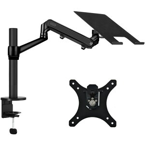 LOE(ロエ) ノートパソコン アーム ガススプリング式 モニターアーム スタンド ノートPC / VESA モニター 両対応 ディスプレイアーム LOL1S Pro ( シルバーx白 / ブラック )