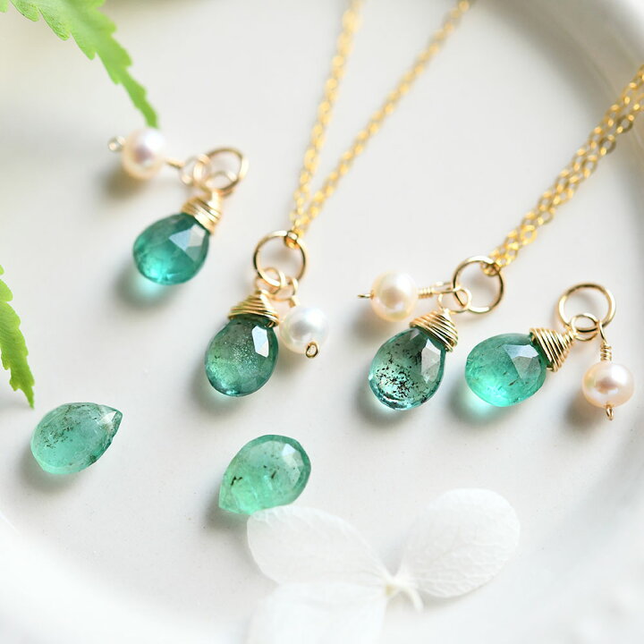 楽天市場】幸運と幸福 叡智を象徴する石 エメラルドと淡水パールの  