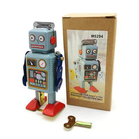 おもちゃ ブリキ ロボット君 懐かしい レトロ アンティーク 小物 お部屋 の アクセント インテリア 雑貨 置物 雰囲気作り 昭和のブリキのロボットおもちゃ 昔懐かしいブリキのゼンマイ巻きブリキロボット