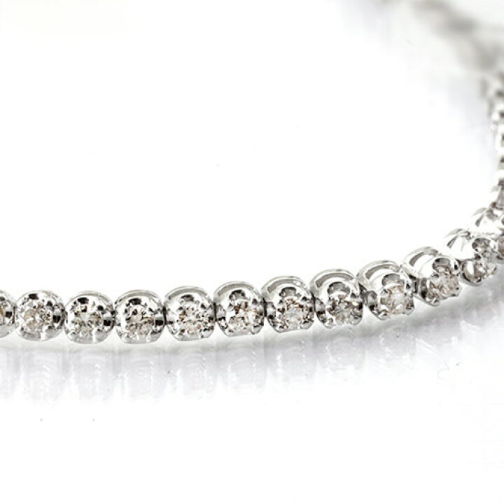 楽天市場】K18WG 天然ダイヤモンド テニスブレスレット 1カラット  