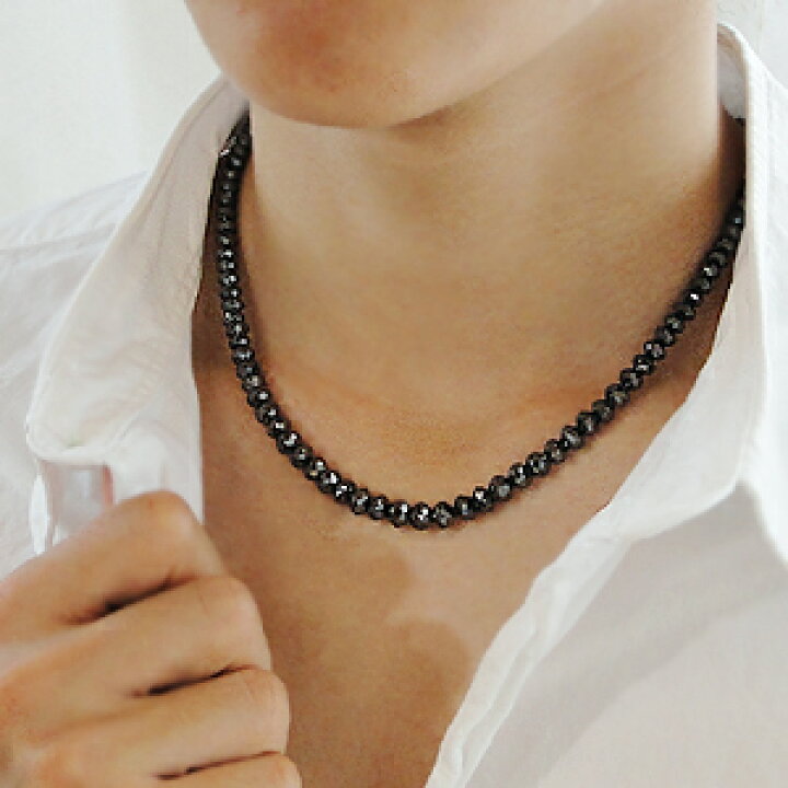 楽天市場】K18WG ブラックダイヤモンドネックレス 100カラットAAAA 