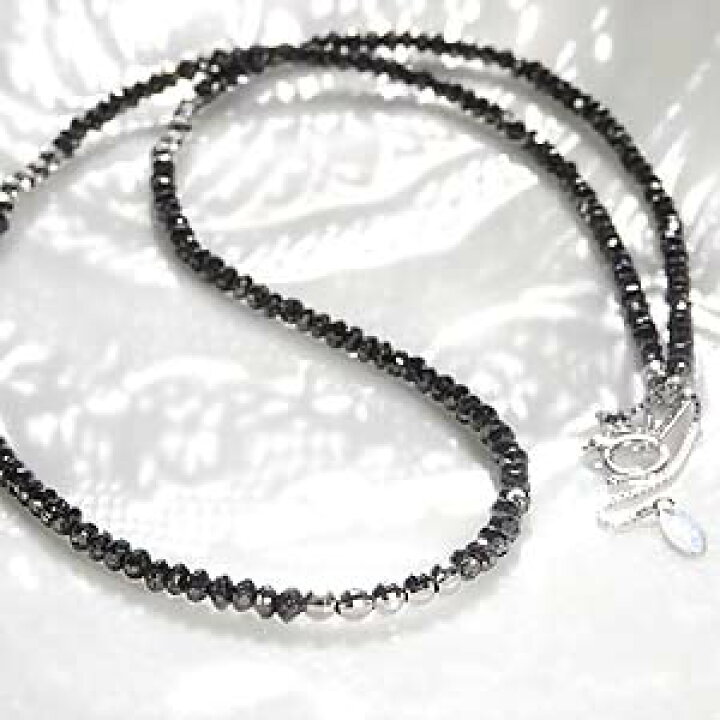 楽天市場】【K18WG】ブラックダイヤモンドデザインネックレス20ct 